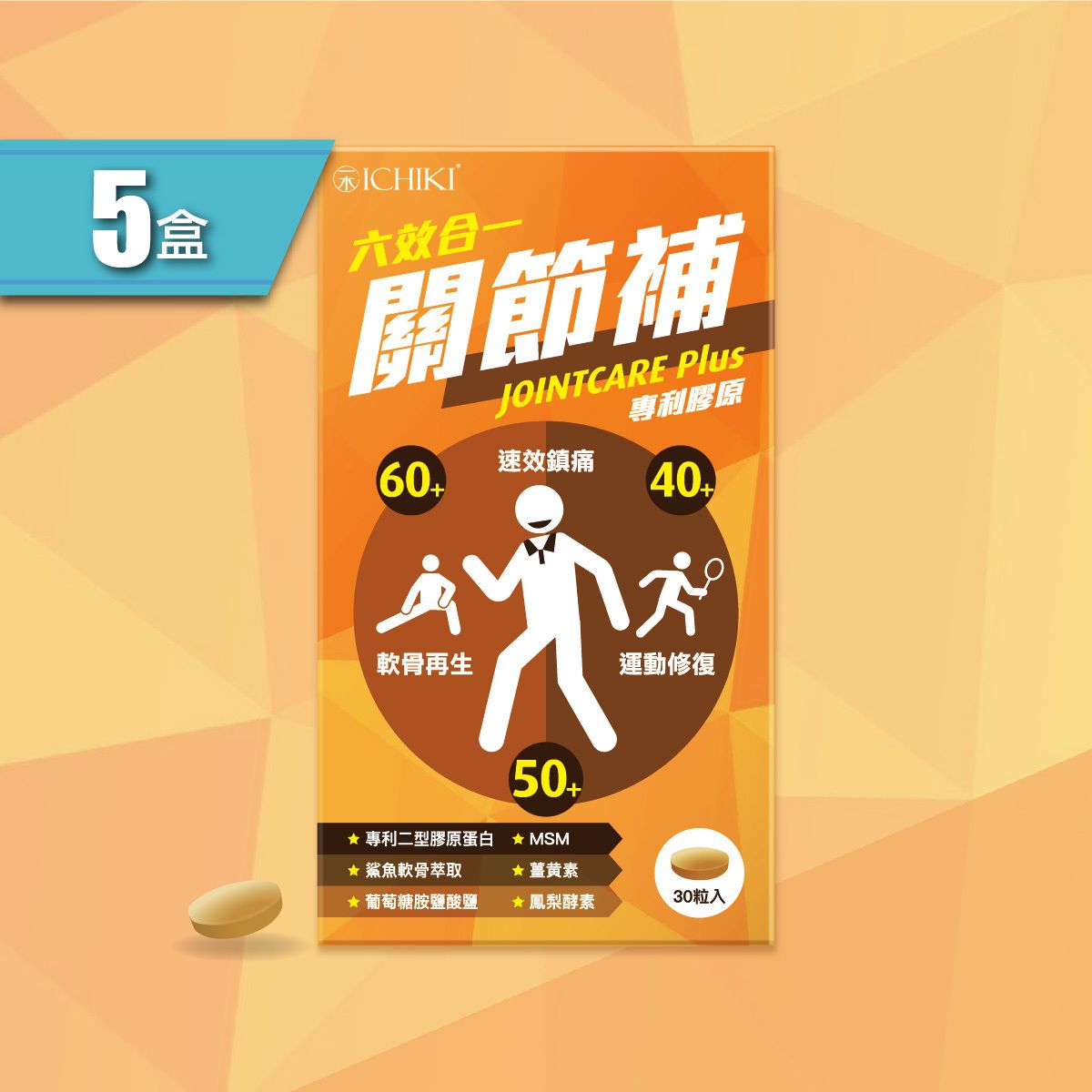 一木研究所 ICHIKI® 六效合一關節補 30粒 (5盒) 強化關節 | 軟骨修復 (此日期前最佳:2027年03月31日)