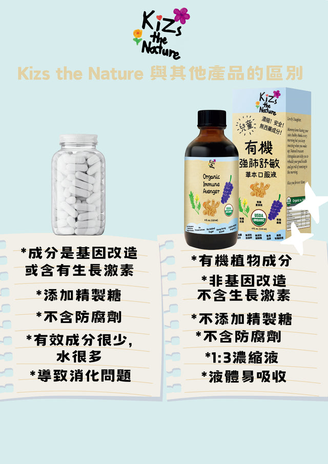 KiZs the Nature 有機強肺舒敏草本口服液 118ml 6支裝