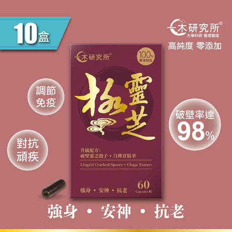 一木研究所  ICHIKI®  極靈芝 (升級配方：破壁靈芝孢子+白樺茸精華) x 10盒 (此日期前最佳：2027年02月06日)