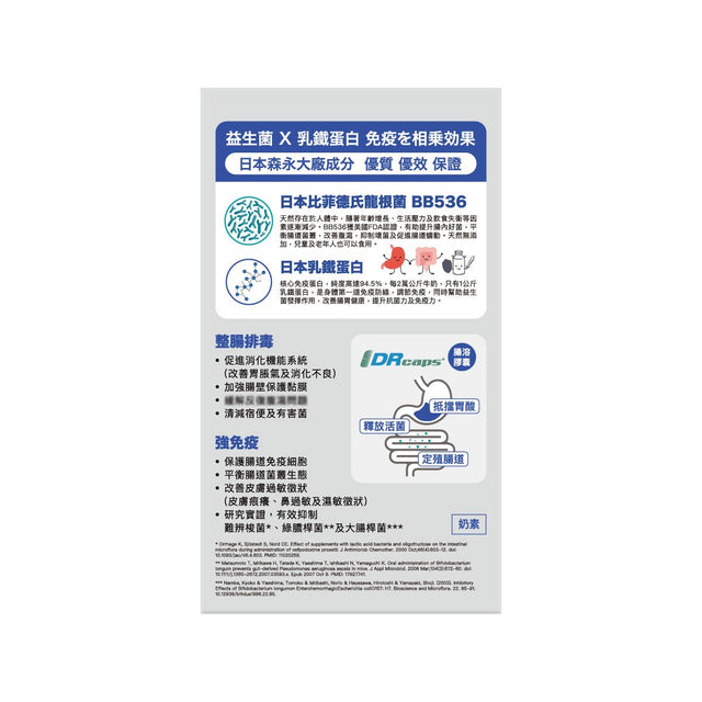 一木研究所 - 日本森永活性益生菌+乳鐵蛋白(2盒)1歲或以上適用(此日期前最佳：2026年06月27日)