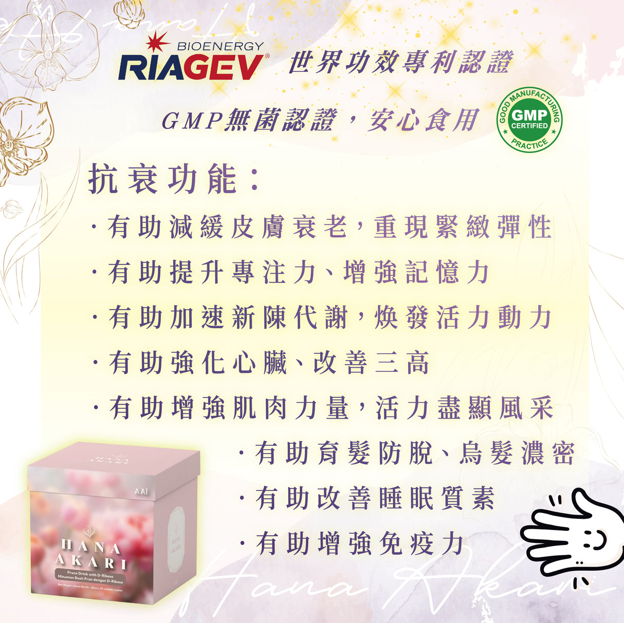 laCOOL HANA AKARI with RiaGev® 樂不老®（含 D-核糖的西梅飲料）抗衰逆齡 改善肥胖 x 1 盒裝